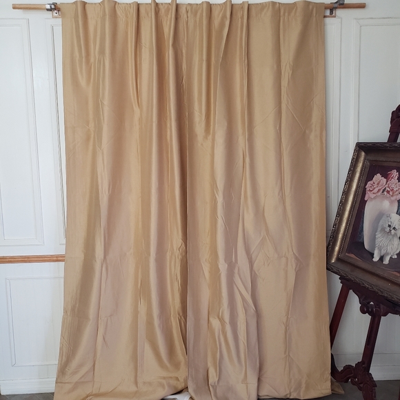 JC Penney Curtains 2 panels 80" x 106"  Gold  Lined Hidden Tab Weighted NEW - Picture 6 of 14